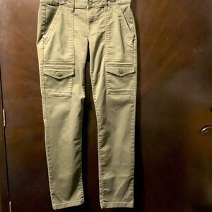 Joe Fresh hunter green cropped‎ pants, size 4
